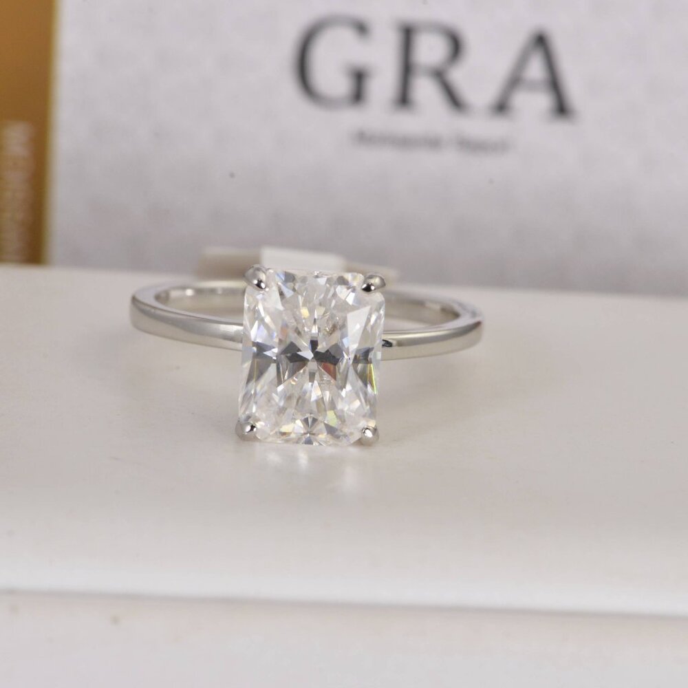 4ct Radiant Cut Moissanite Engagement Ring